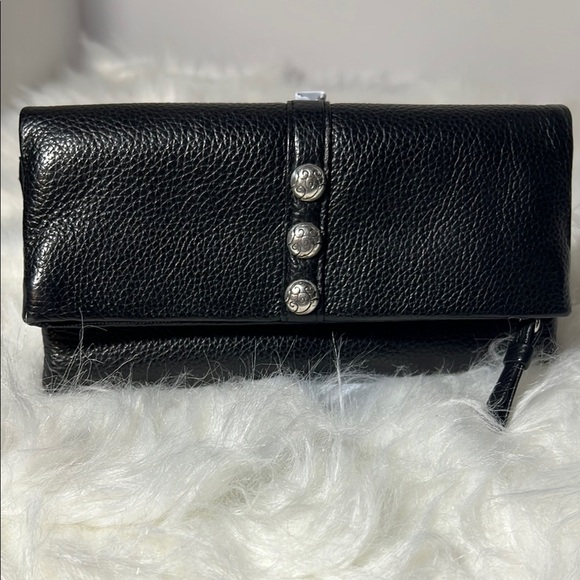 Brighton Handbags - Black Leather Brighton Nolita Shimmer Wallet Like New. p40